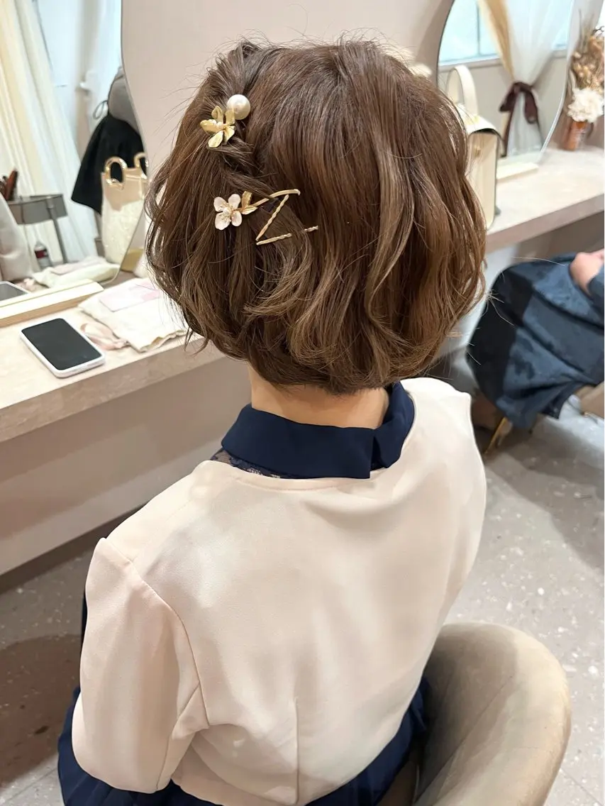 ショート ヘアアレンジ ショートヘア ヘアセット Mila Akariのヘアスタイル