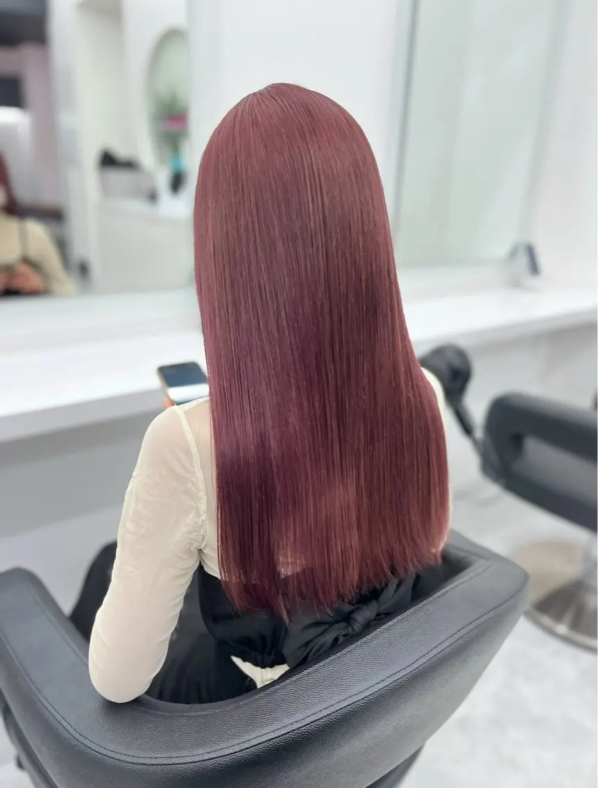ロング カラー ヘアカラー トリートメント 💖似合わせカラー レイヤー💖縮毛矯正のヘアスタイル