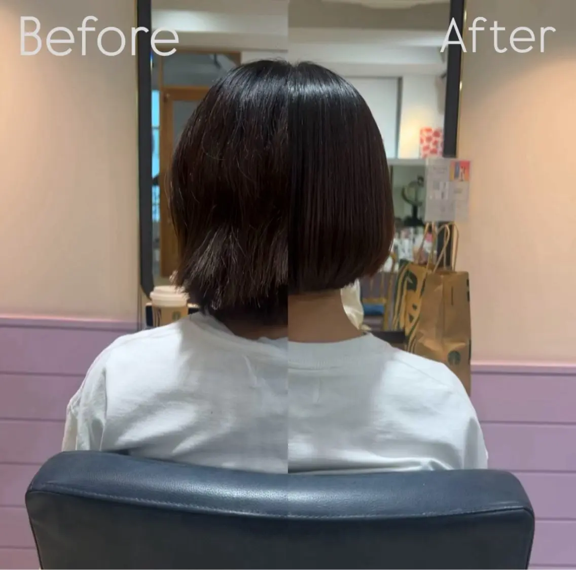 ミディアム カット 縮毛矯正 トリートメント 髪質改善✨石塚 真梨奈のヘアスタイル