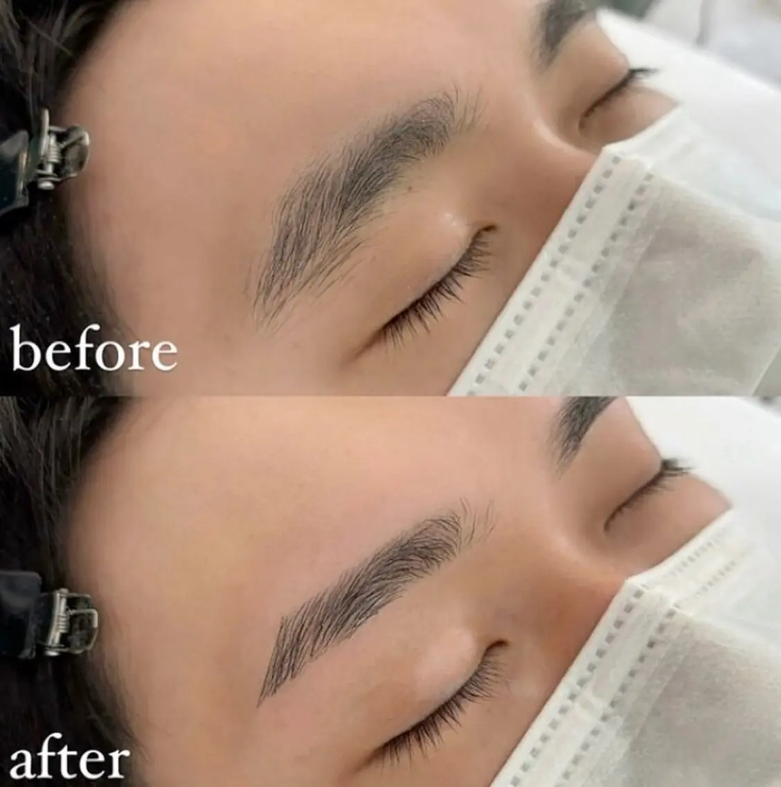 メンズ アイブロウ メンズパーマ ハリウッドブロウリフト 眉毛ワックス脱毛 ワックス脱毛 CLUTCH eye 阿倍野NATSUMIのマツエク・マツパデザイン