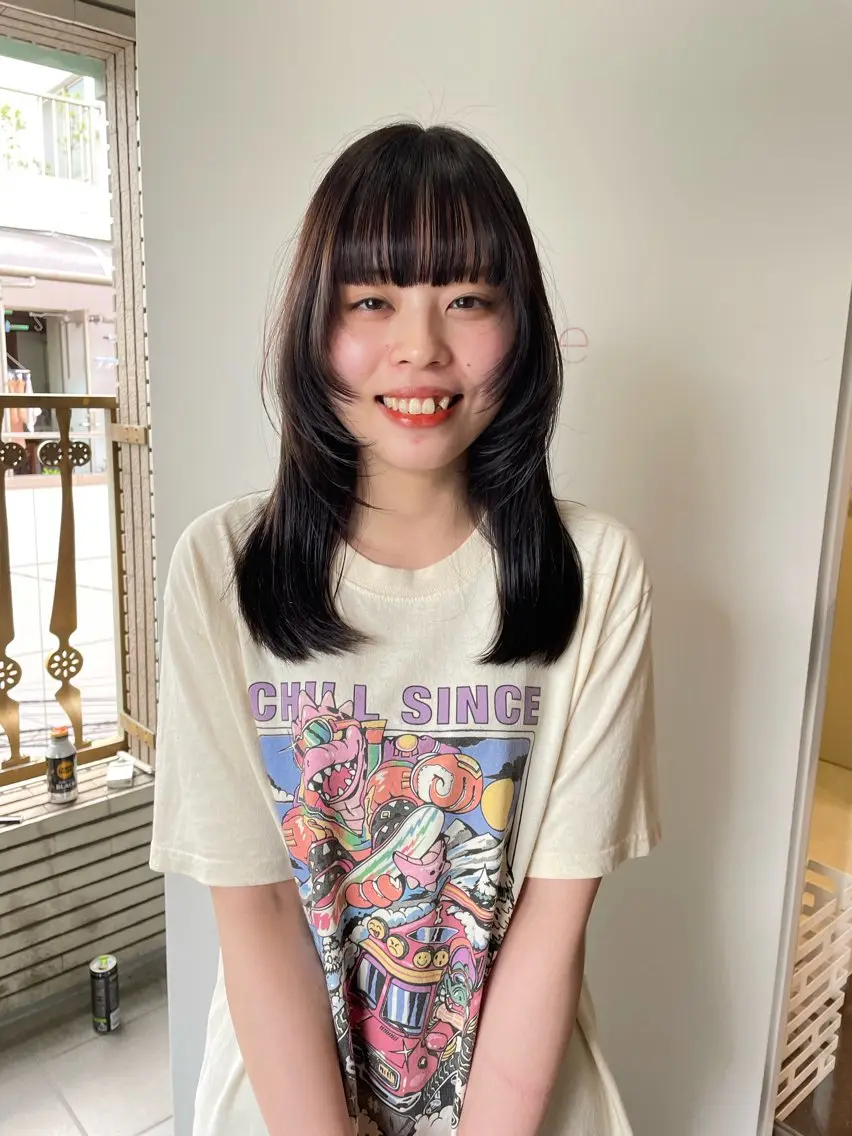 セミロング カラー カット ヘアカラー トリートメント レイヤーカット🎀 kanaのヘアスタイル