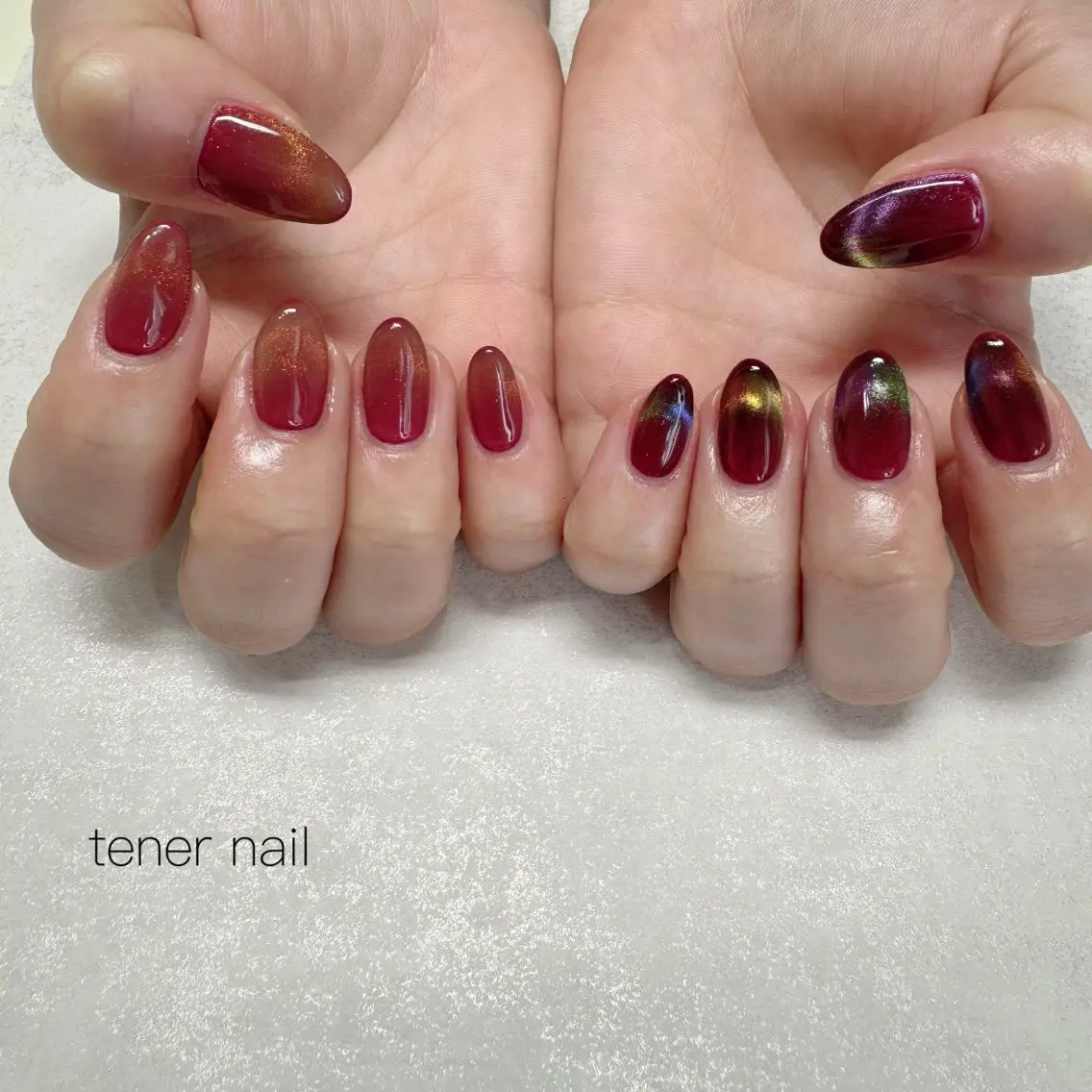 ネイル フレンチネイル マグネットネイル マグネットフレンチ ハンドネイル テネルネイル tener nailのネイルデザイン