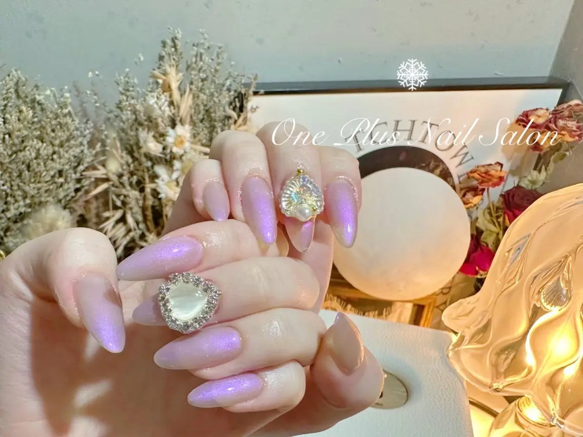 ロング ネイル ワンカラーネイル スカルプネイル One Plus Nail Salonのネイルデザイン
