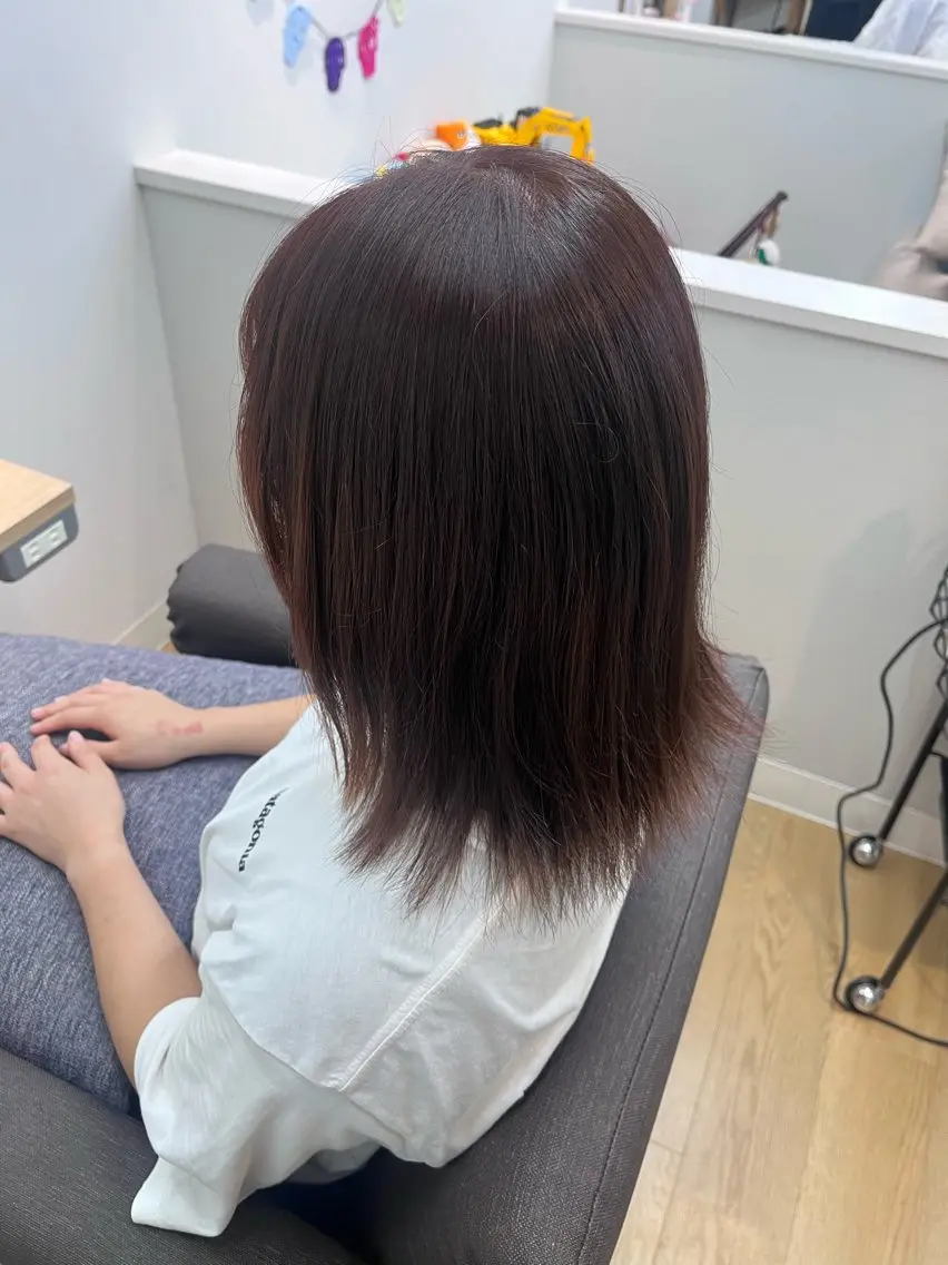 ミディアム カラー ブラウンカラー ピンクカラー ピンクブラウン Kasahara Akariのヘアスタイル