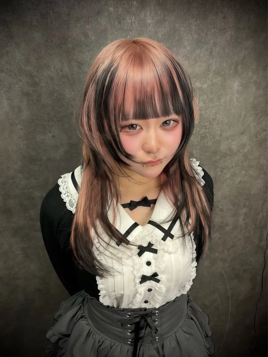 ロング カラー ヘアカラー 🐺新宿manabu プルエクステのヘアスタイル