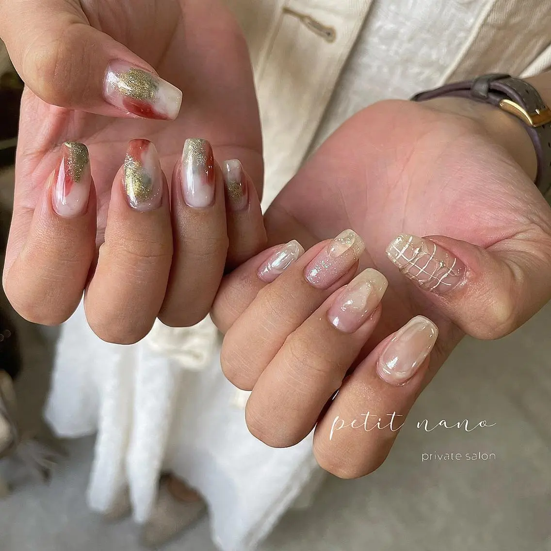 ネイル フットネイル ジェルネイル 韓国ネイル マグネットネイル ニュアンスネイル nail◯ petitnanoのネイルデザイン