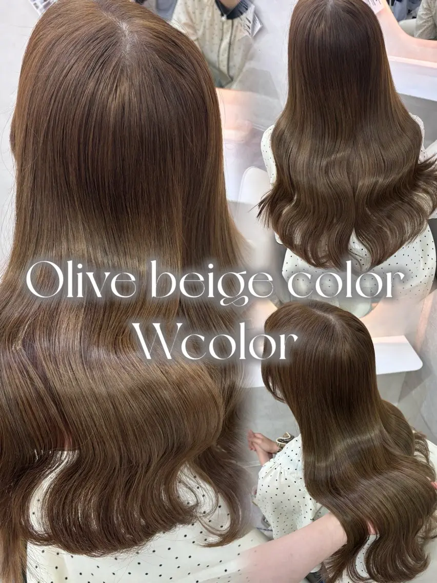 ロング カラー ベージュカラー 透明感カラー オリーブベージュ オレンジ ヘアカラー ️🫧中島遼香🫧 艶カラー/髪質改善のヘアスタイル