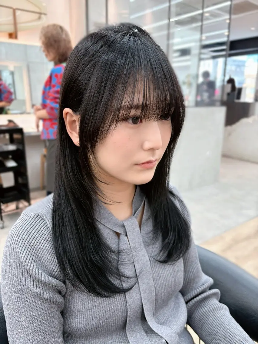 ❣️伸ばしてる方向け❣️前髪カット+カラー+トリートメント+超音波アイロン付き✨レイヤー/ボブ/ショートの写真