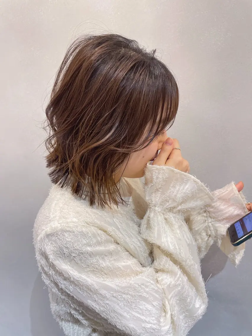 ミディアム カラー パーマ ショートカット/レイ ヤーヘア🍀坂本大樹のヘアスタイル