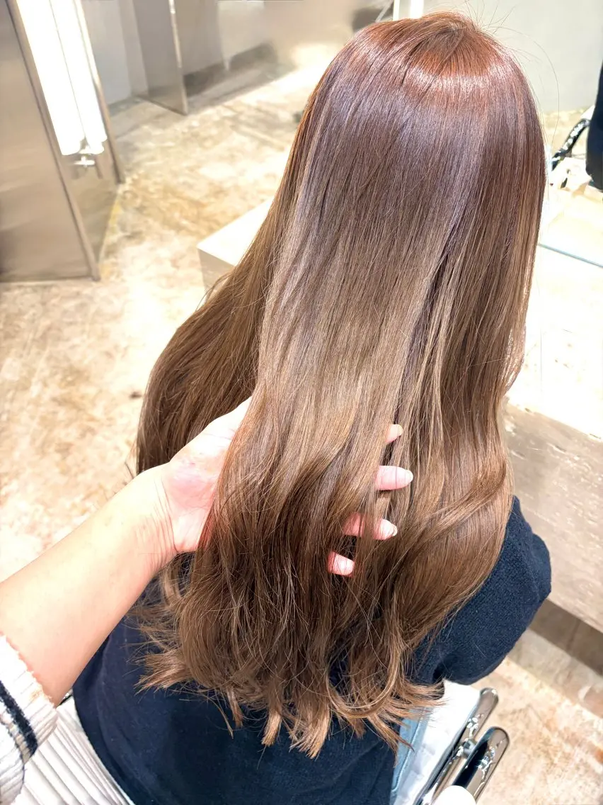 セミロング カット ヘアカラー 前髪・顔周りカット☆ あらいみゆのヘアスタイル