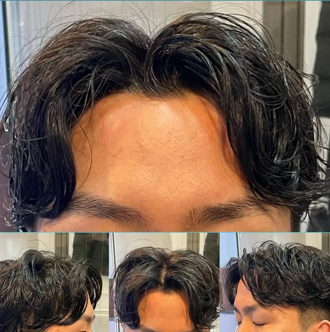 ミディアム パーマ メンズ ミディアムパーマ センターパート メンズパーマ 渡邉 直登のヘアスタイル