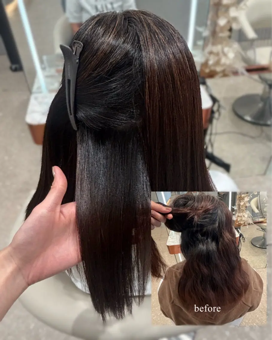 パーマ 縮毛矯正 縮毛矯正 ユ ヅのヘアスタイル