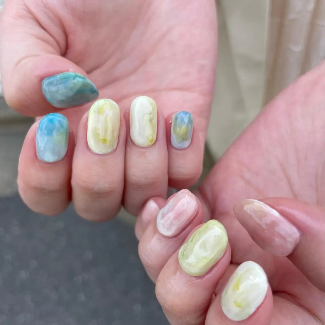 ネイル 氷ネイル・うるうるネイル ハンドネイル anna padoのネイルデザイン