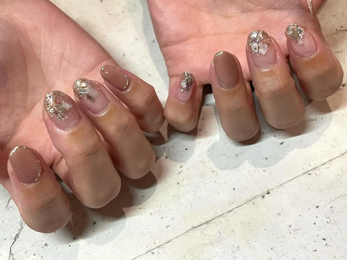 ネイル ハンドネイル 韓国/ワンホン/長さ 出しつけ放題🎀のネイルデザイン
