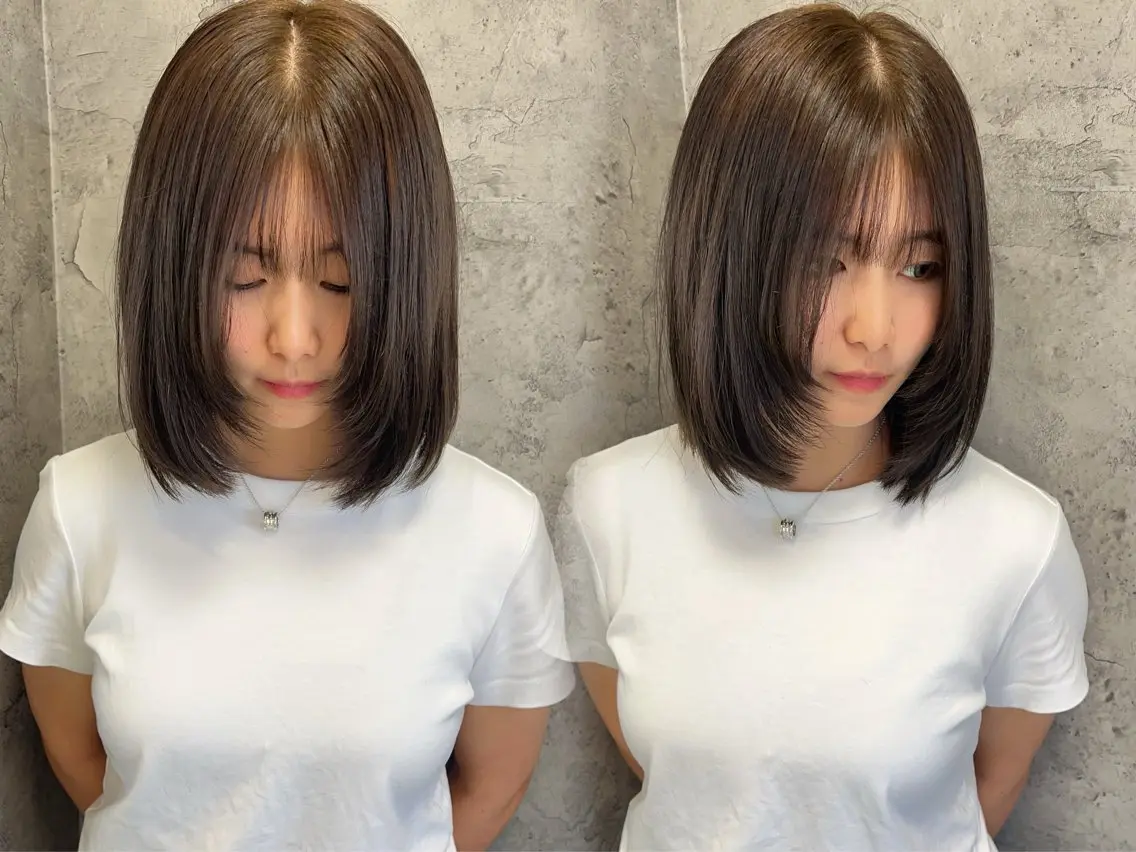 ミディアム カラー ベージュカラー ブリーチ ブリーチなしカラー オリーブベージュ レイヤーカット ayaka🫧 梅田ダブルカラーのヘアスタイル