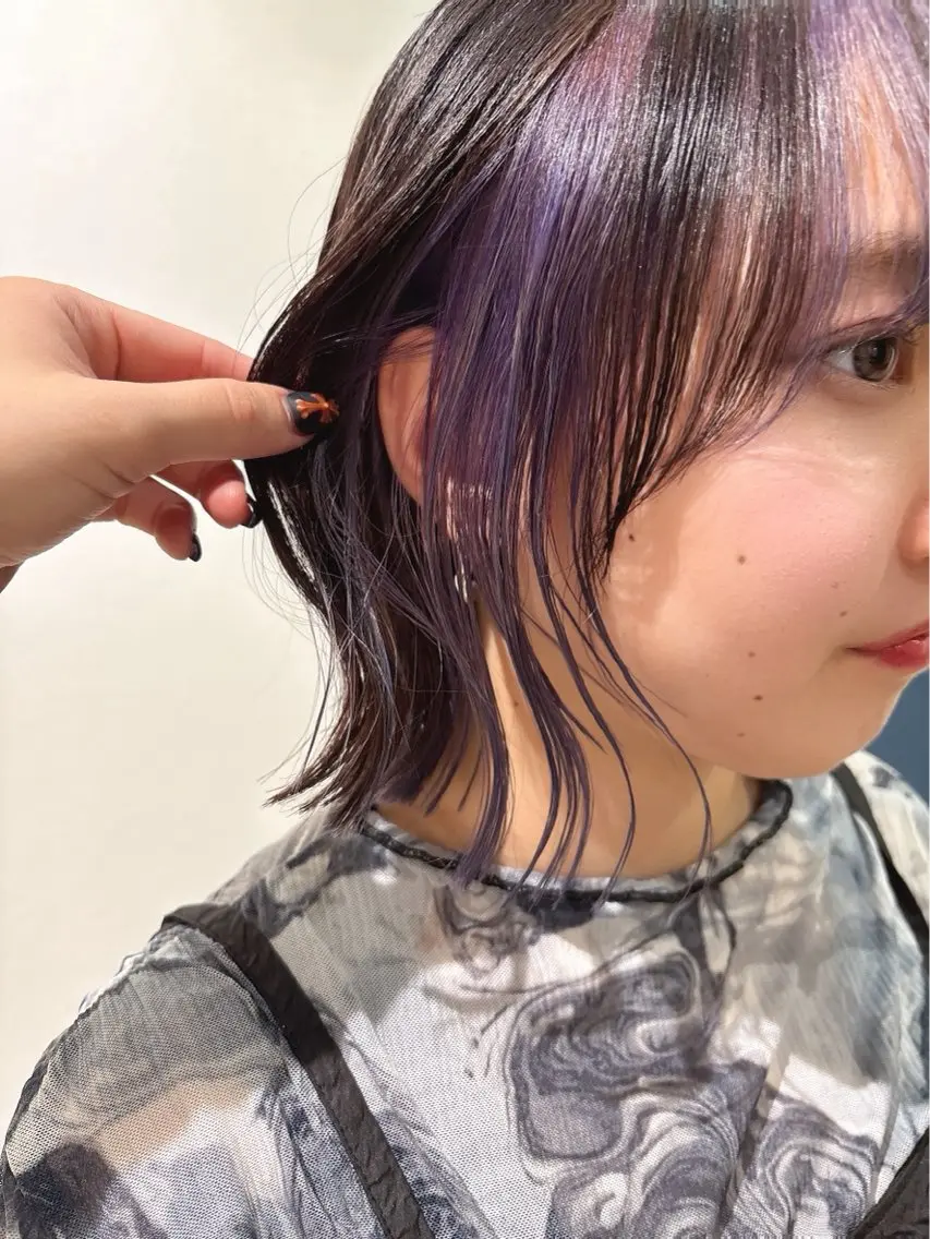 ミディアム カラー カット ヘアカラー トリートメント りか/透明感カラー/ レイヤーカットのヘアスタイル