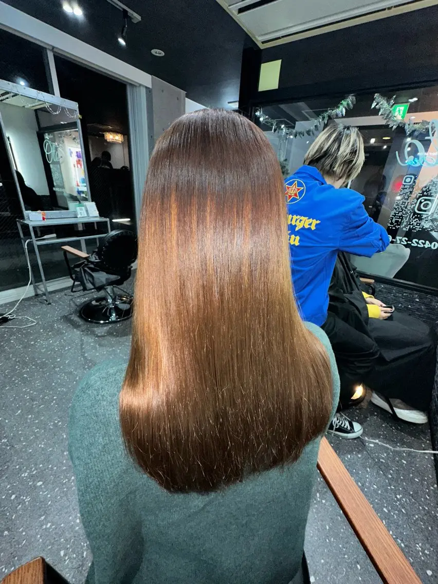 ロング パーマ カット 縮毛矯正 トリートメント 髪質改善⭐️縮毛矯正 中野⭐️Rinaのヘアスタイル