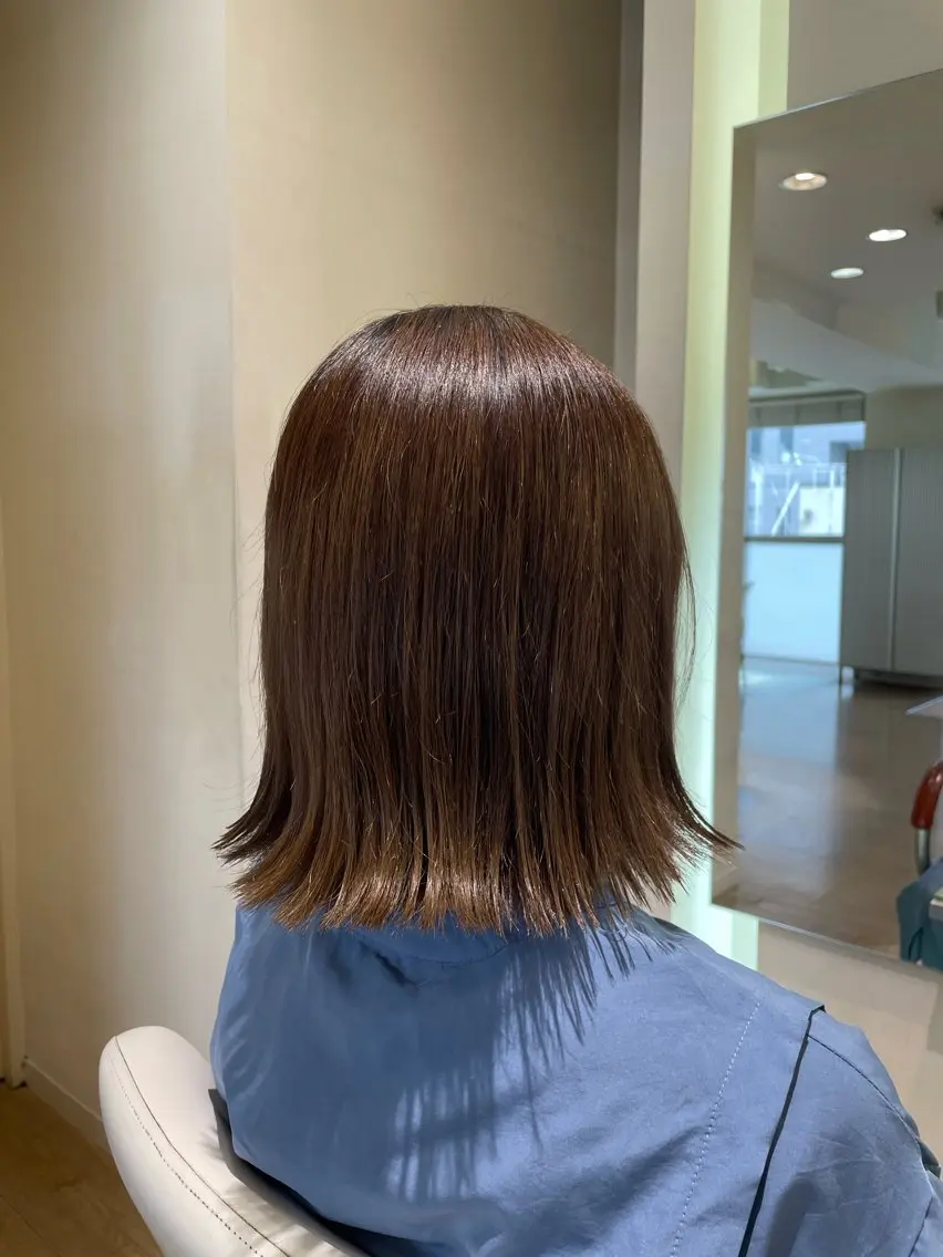 ミディアム 切りっぱなしボブ ボブ ナチュラルショート/ 大田十聖🌱のヘアスタイル