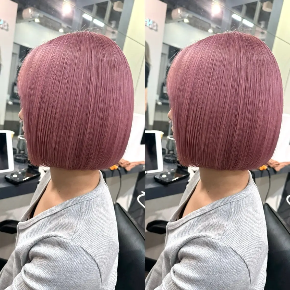ショート カット ヘアカラー トリートメント バレイヤージュ ボブ🌈ナツヤのヘアスタイル