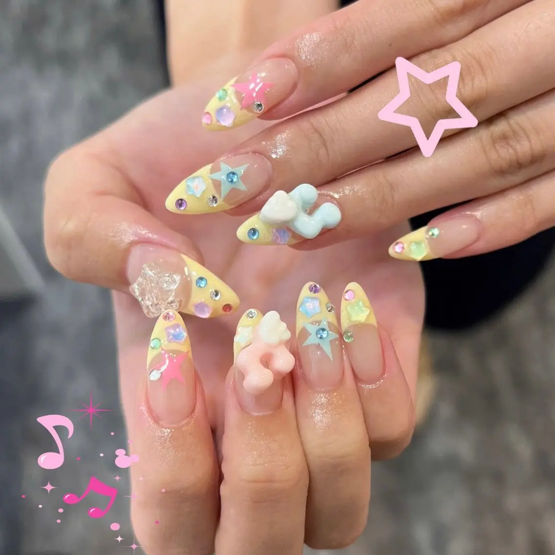 ネイル アートネイル オーロラネイル フレンチネイル ジェルネイル グラデーション Sora nail 長さ出し専門店のネイルデザイン
