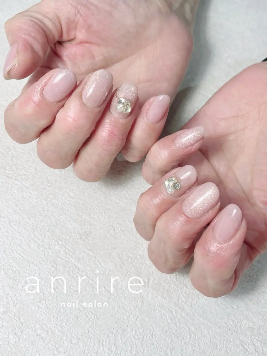 ネイル ジェルネイル キラキラネイル マグネットネイル おそろいネイル ミラーネイル nailsalon anrireのネイルデザイン
