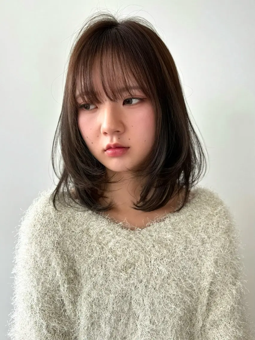 ミディアム レイヤーカット カット 綿田 翔のヘアスタイル