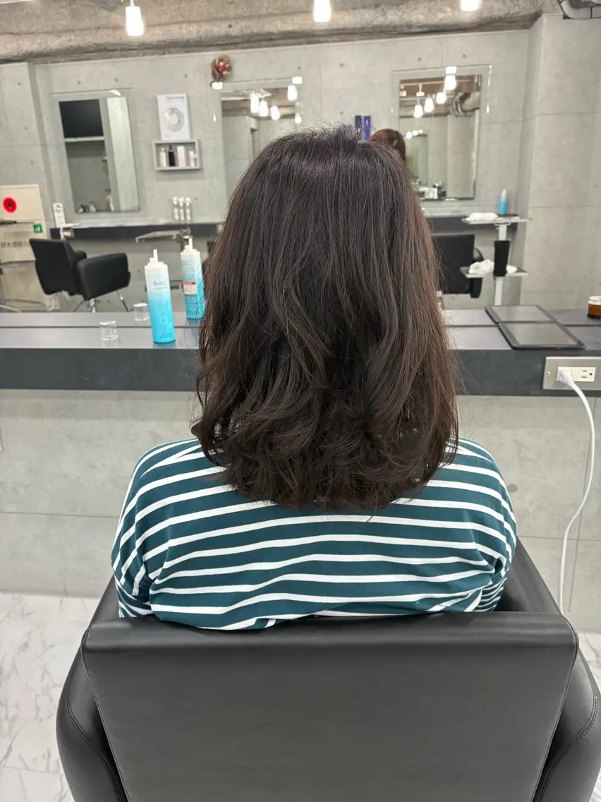 ミディアム カラー パーマ 透明感カラー カット ヘアカラー Endearing 🌟銀座のヘアスタイル