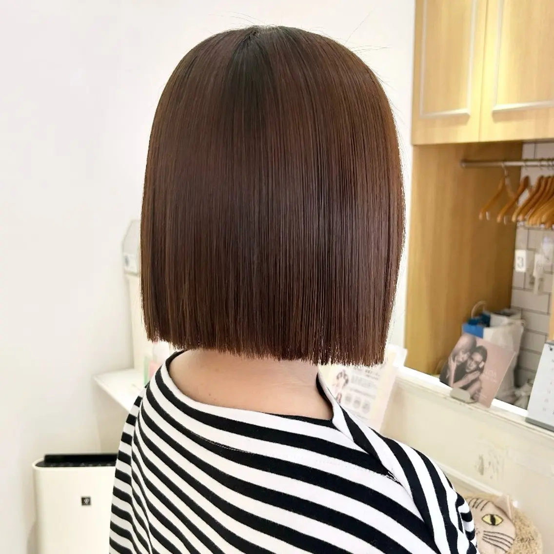 ミディアム カラー ヘアアレンジ カット ヘアカラー 吉水 彩乃 /ボブ/艶感カラーのヘアスタイル