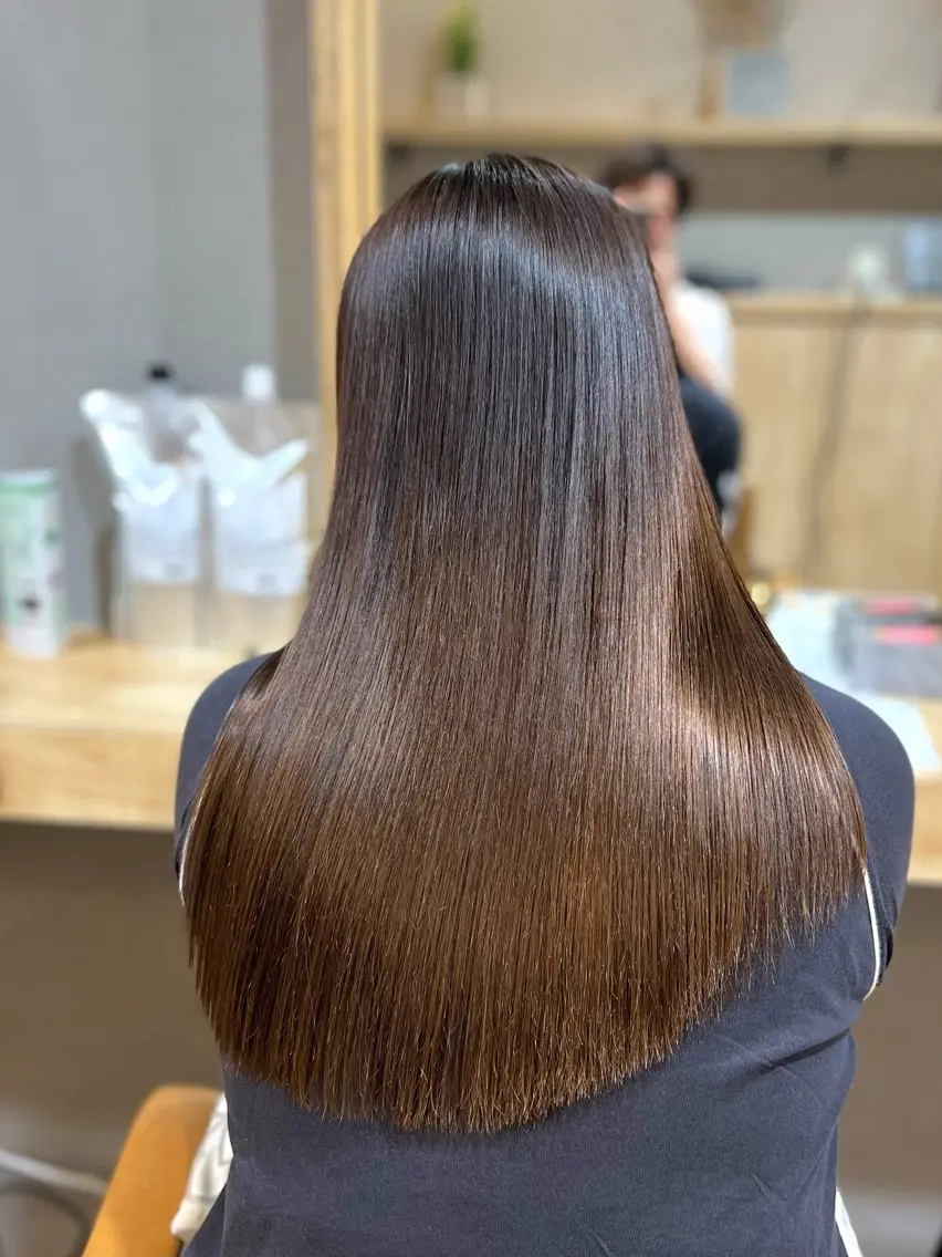 ロング 髪質改善 縮毛矯正 トリートメント 神戸ボブ✂️ ioe三宮/田 伸佳のヘアスタイル