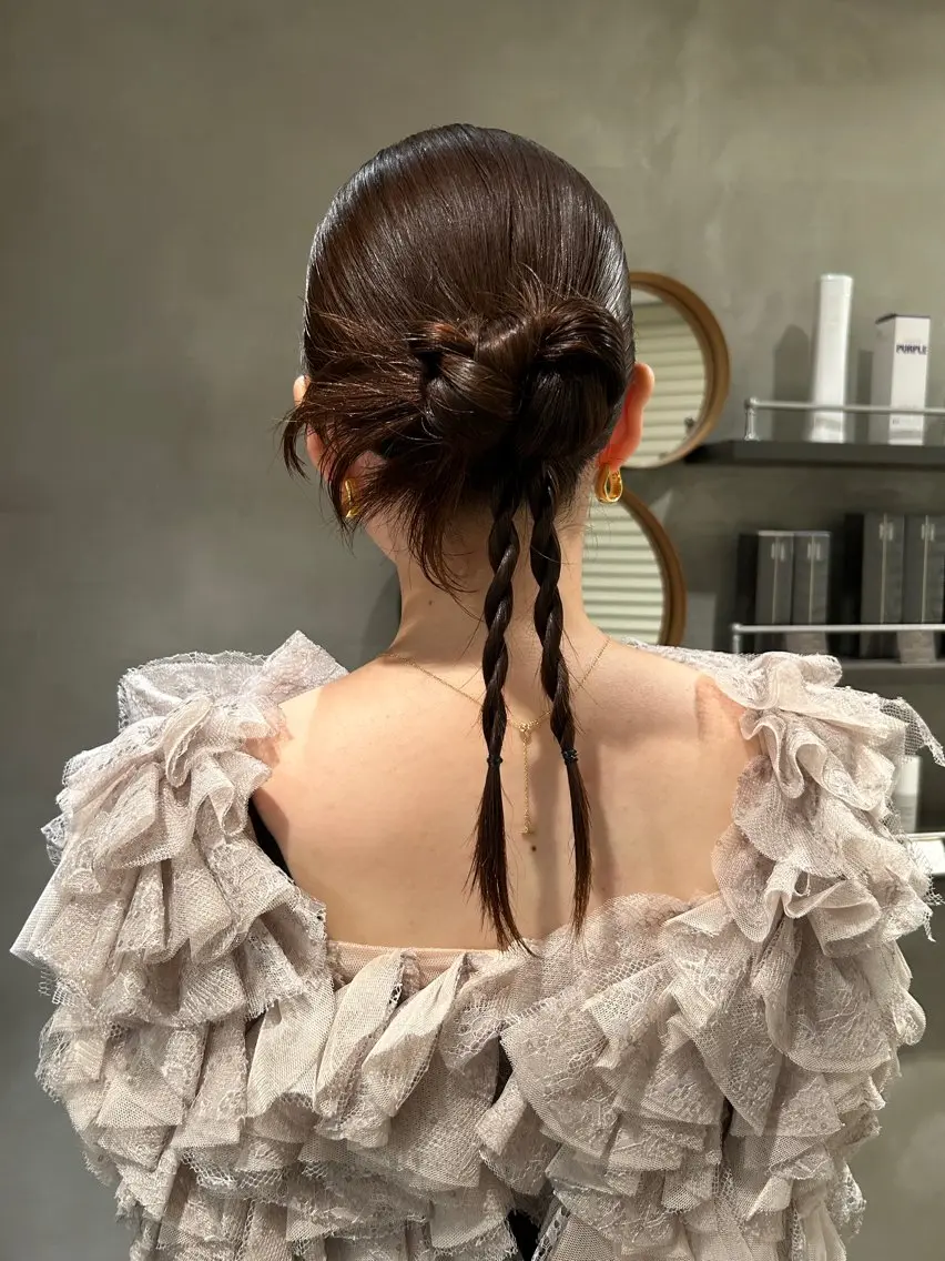 セミロング ヘアアレンジ ヘアセット デザイン/アレンジ ❤︎イシイレイのヘアスタイル