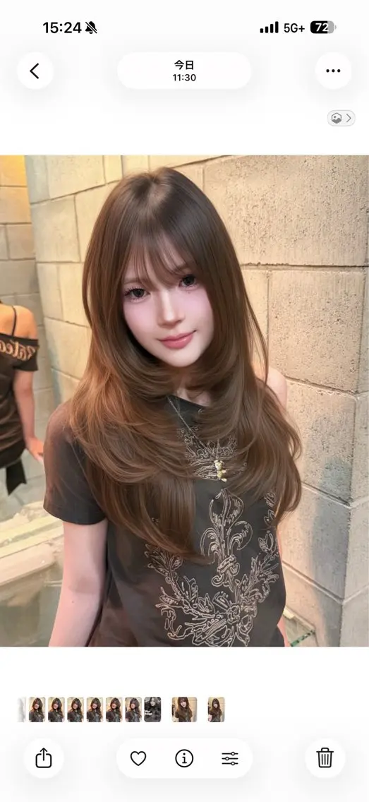 ロング カラー ヘアカラー トリートメント 韓国ヘア💖ワンホン ブリーチなしWカラーのヘアスタイル