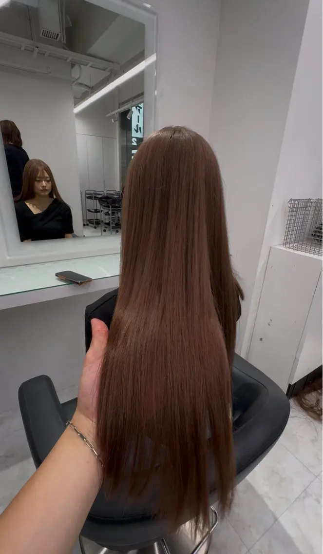 ロング カラー ヘアアレンジ カット ヘアカラー トリートメント ヘッドスパ ヘアセット 透け上品ハイトーン 職人ゆうと🤍のヘアスタイル