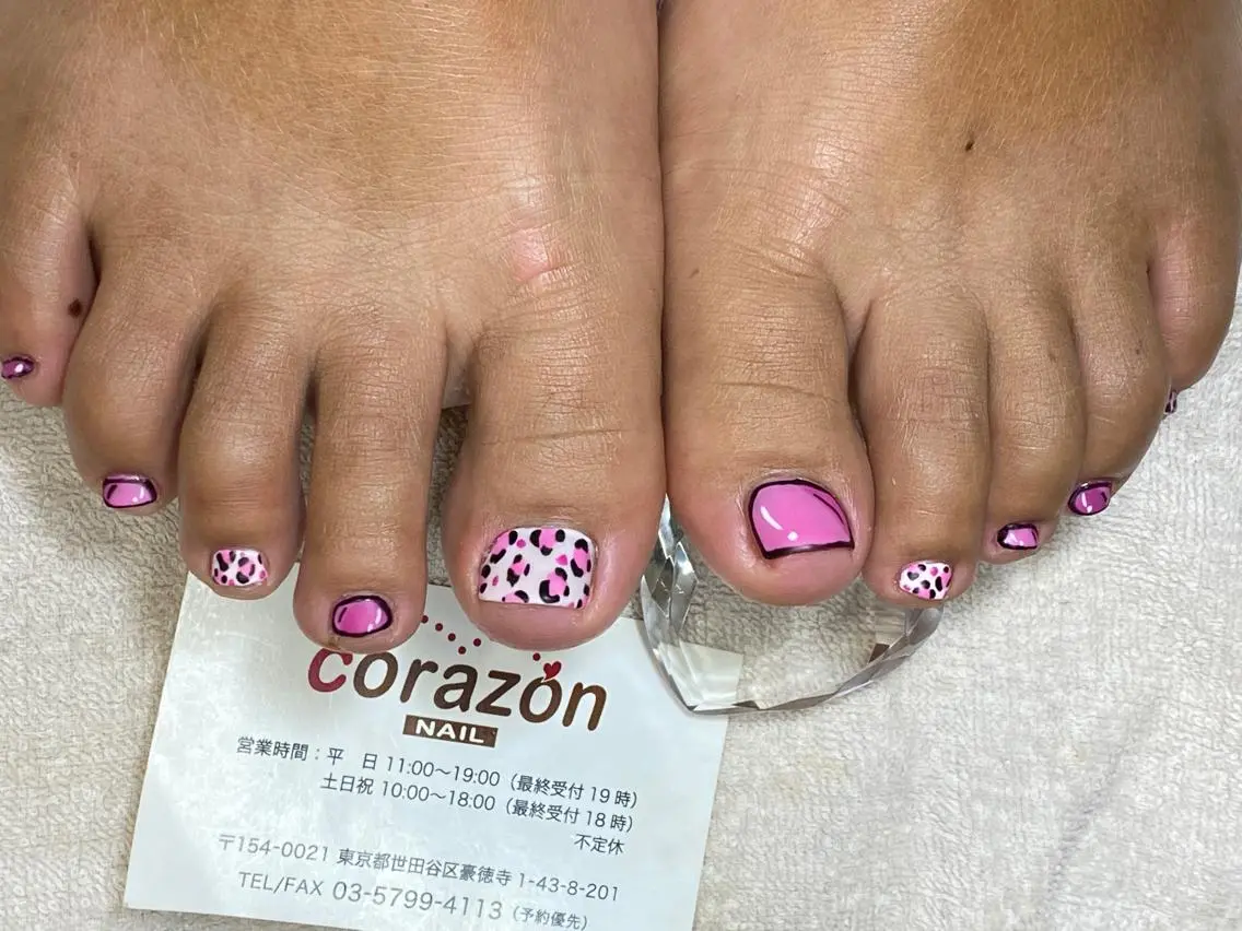 ネイル フットネイル ピンク ネイリスト aicoのネイルデザイン