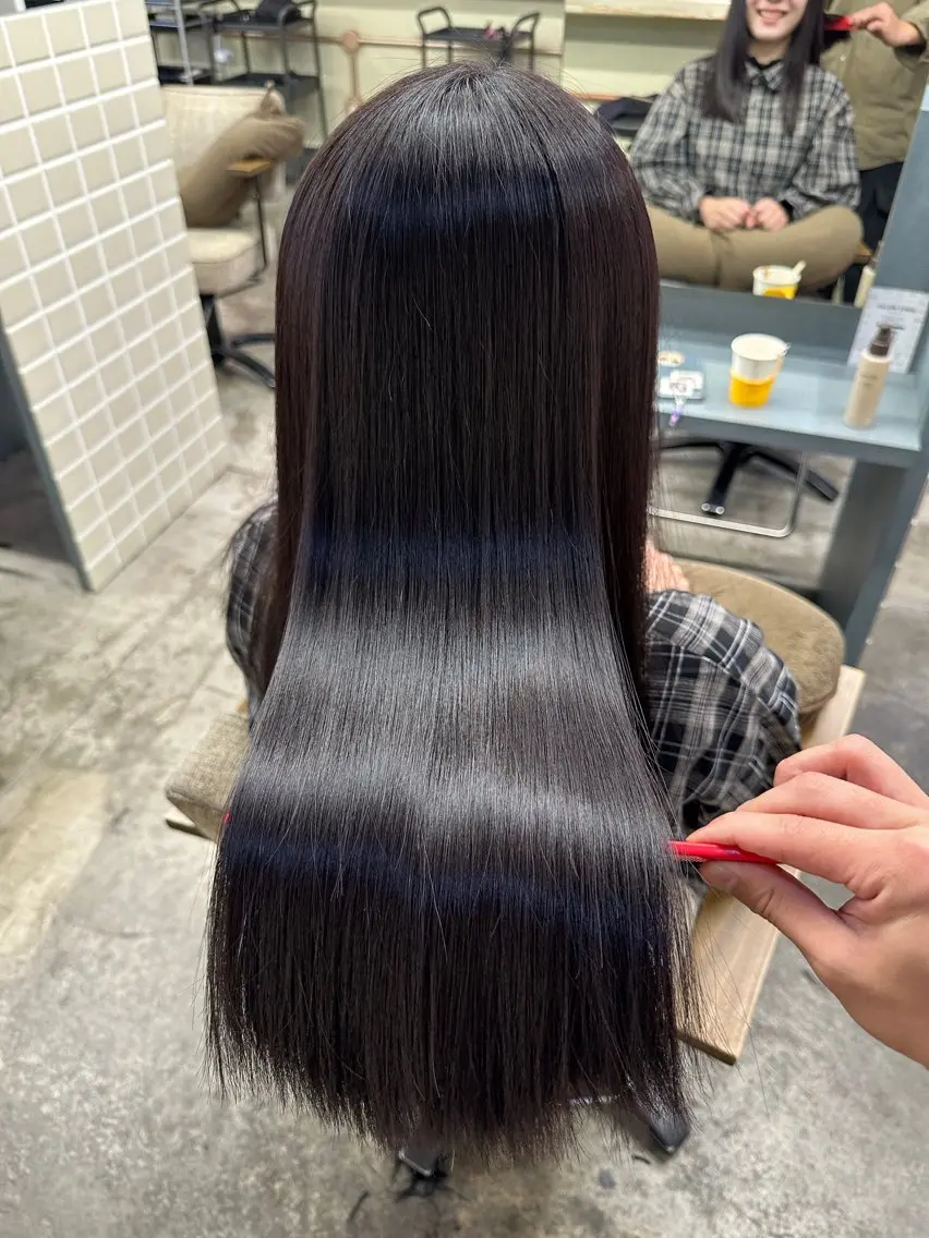 ロング 縮毛矯正 似合わせが得意 村松慧汰のヘアスタイル