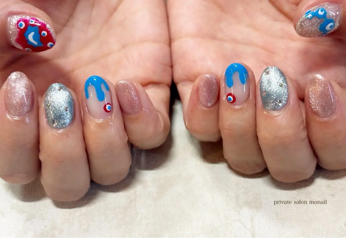 ネイル アートネイル マグネットネイル ハンドネイル nail salon monailのネイルデザイン