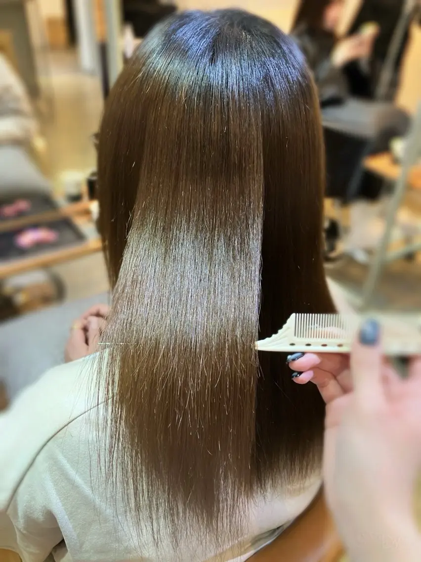 ロング 酸性ストレート 縮毛矯正 🫧縮毛矯正支持率 No.1 ほのか🫧のヘアスタイル