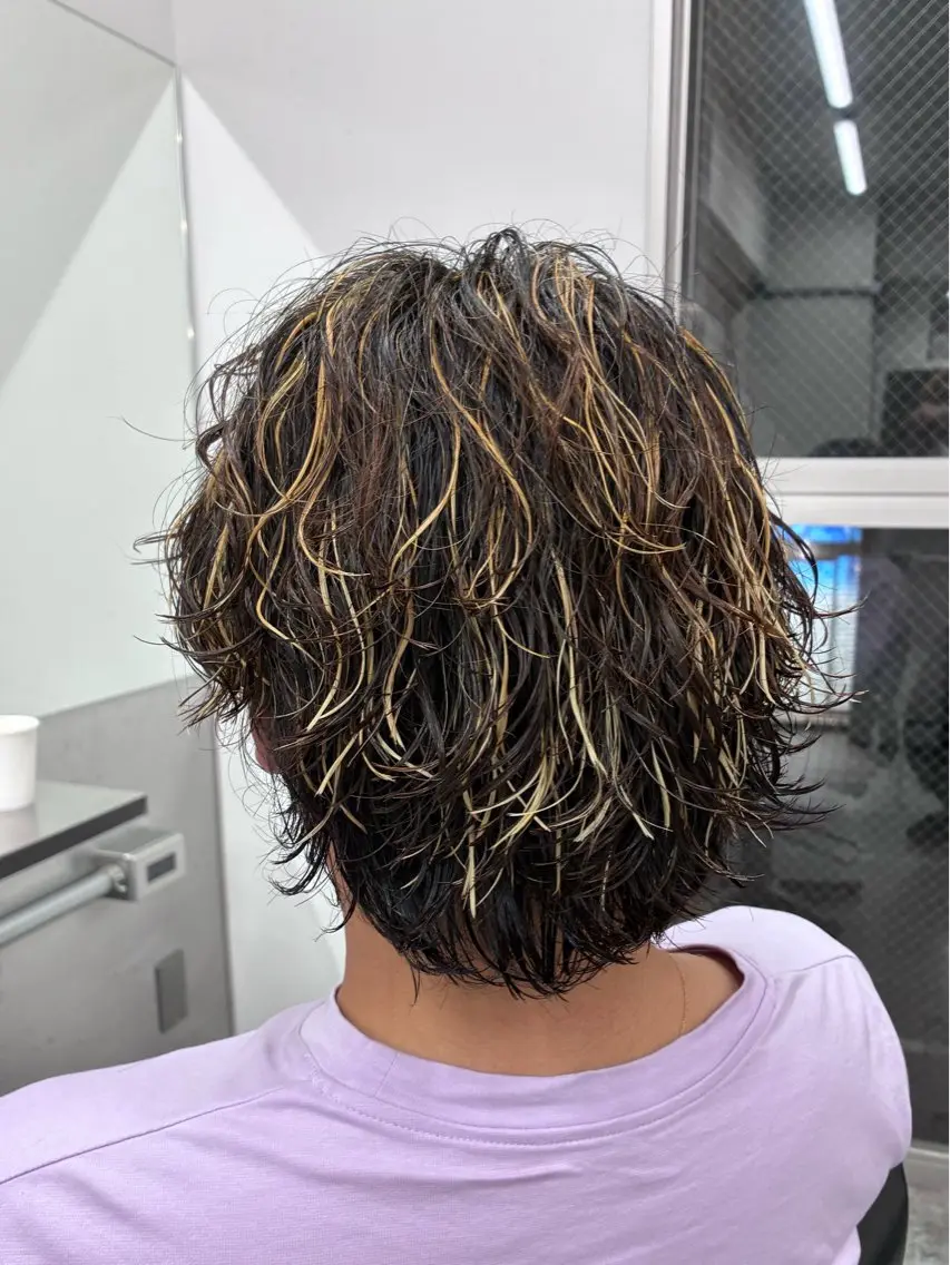 ミディアム パーマ メンズ カット パーマ トリートメント ヘアセット 💈海外風パーマ 💈メンズ/颯太のヘアスタイル