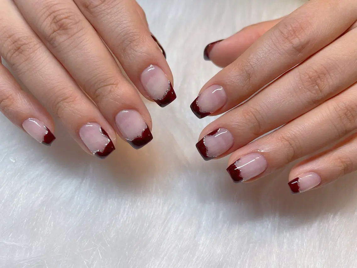ネイル フレンチネイル ラメ(グリッター) エン Nail salonのネイルデザイン