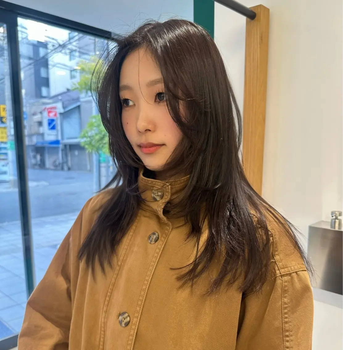 セミロング カラー 似合わせカット カット ヘアカラー トリートメント ハイトーン/透け感 カラー🎀真香のヘアスタイル