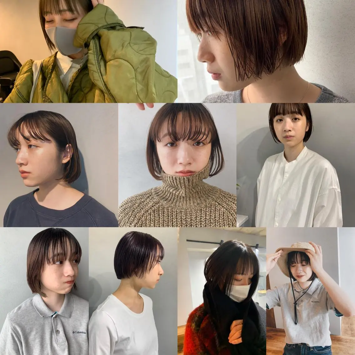 ショート カラー ヘアアレンジ ボブパーマコテ巻き風 パーマNo1深江秀平のヘアスタイル
