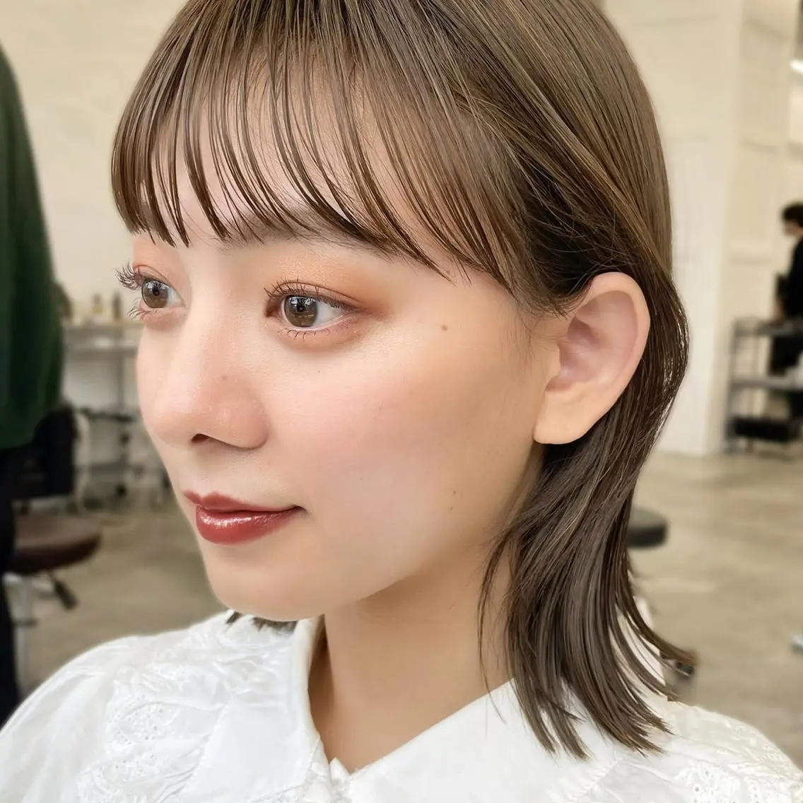 ミディアム カラー 【柔らか透明感✨/ 似合せ前髪】大石葉月のヘアスタイル