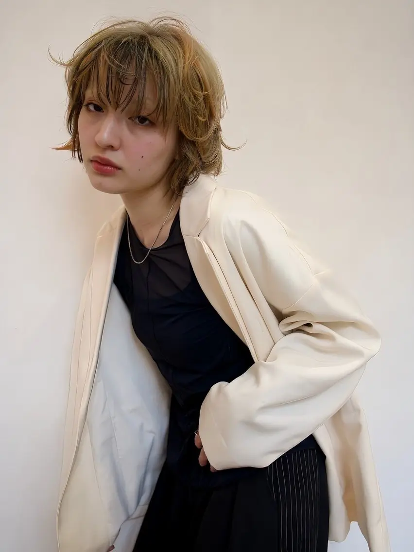 ミディアム カラー カット ヘアカラー keshiki 大名のヘアスタイル