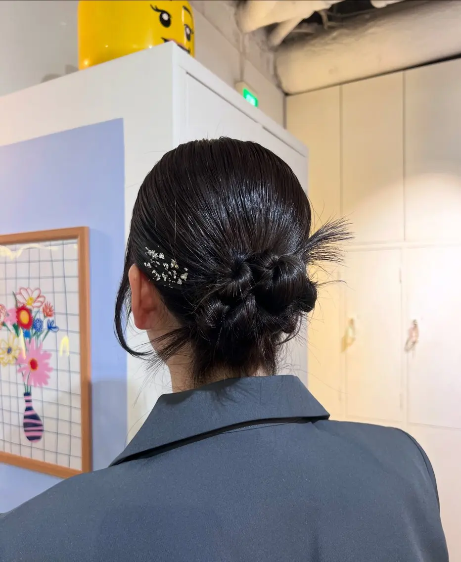 セミロング ヘアアレンジ ヘアセット 中司 莉菜のヘアスタイル