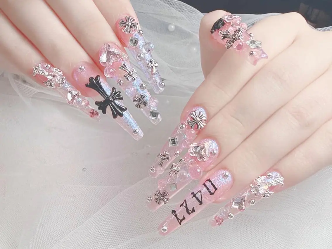 ネイル 成人式 大理石ネイル(マーブル) リボン 夏ネイル ネイルチップ ハンドネイル Mi Na Nail Salonのネイルデザイン
