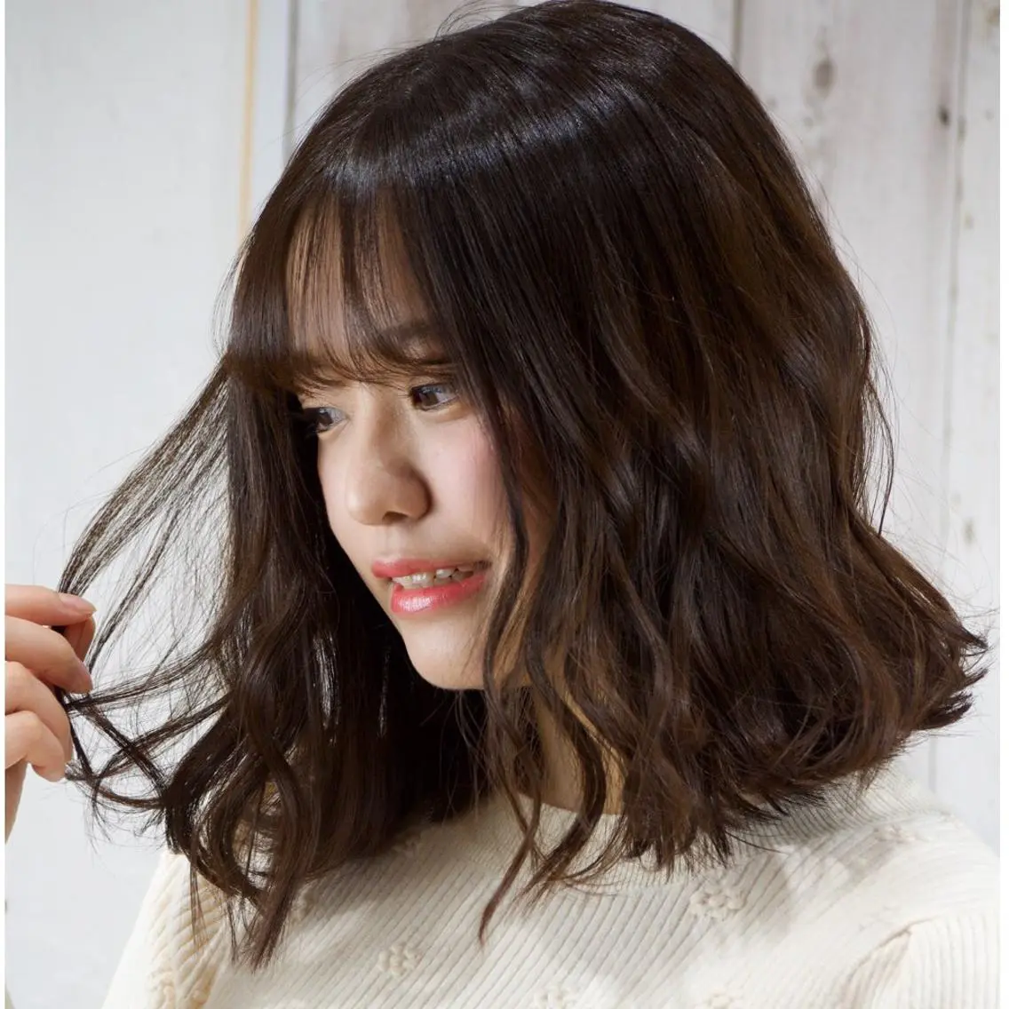 ミディアム カラー パーマ ヘアアレンジ 堀 大輔のヘアスタイル