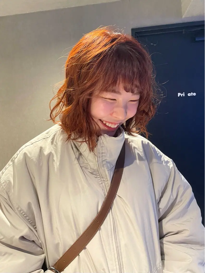 ショート カラー ブリーチ ブリーチなしカラー オレンジ ヘアカラー トリートメント さと ちはるのヘアスタイル