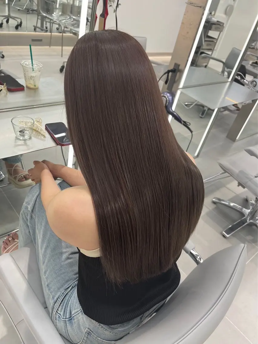 ロング カラー ブラウンカラー ココアブラウン トリートメント /カラー/NAOKIのヘアスタイル