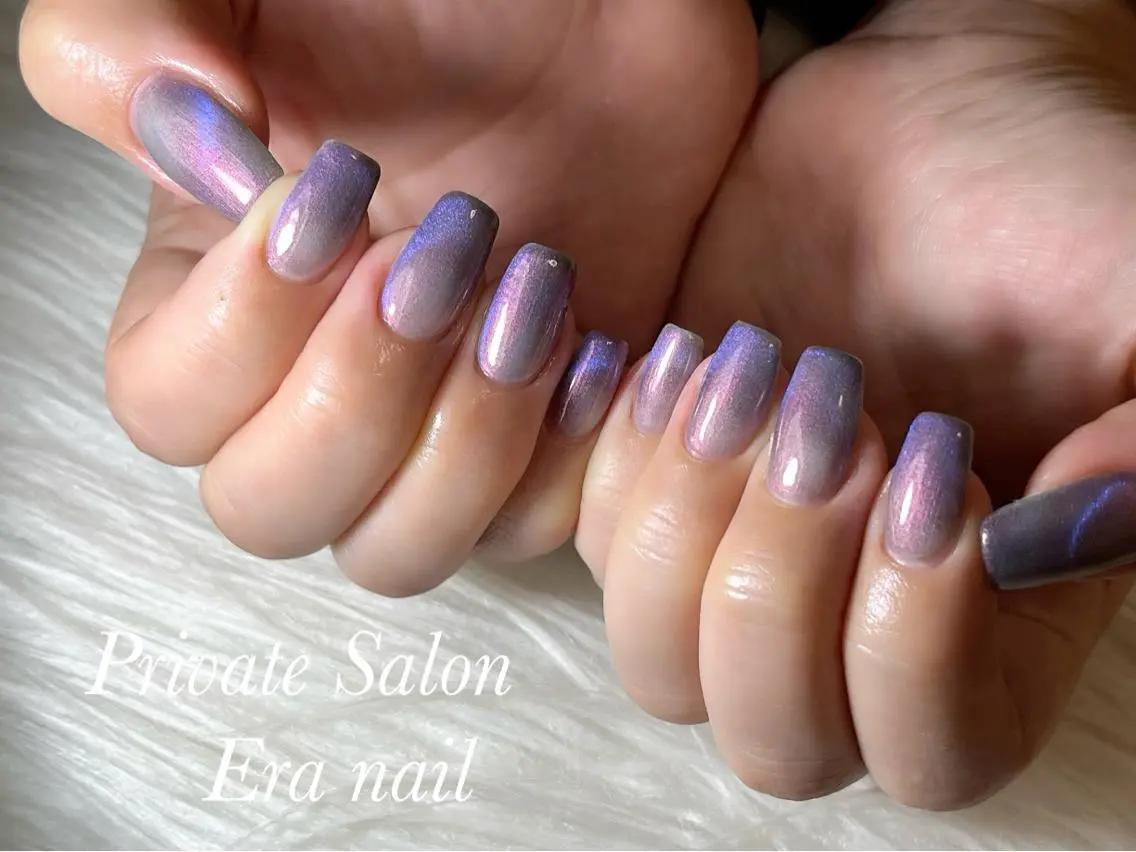 ネイル マグネットネイル マグネットワンカラー ワンカラーネイル ハンドネイル Era nailのネイルデザイン
