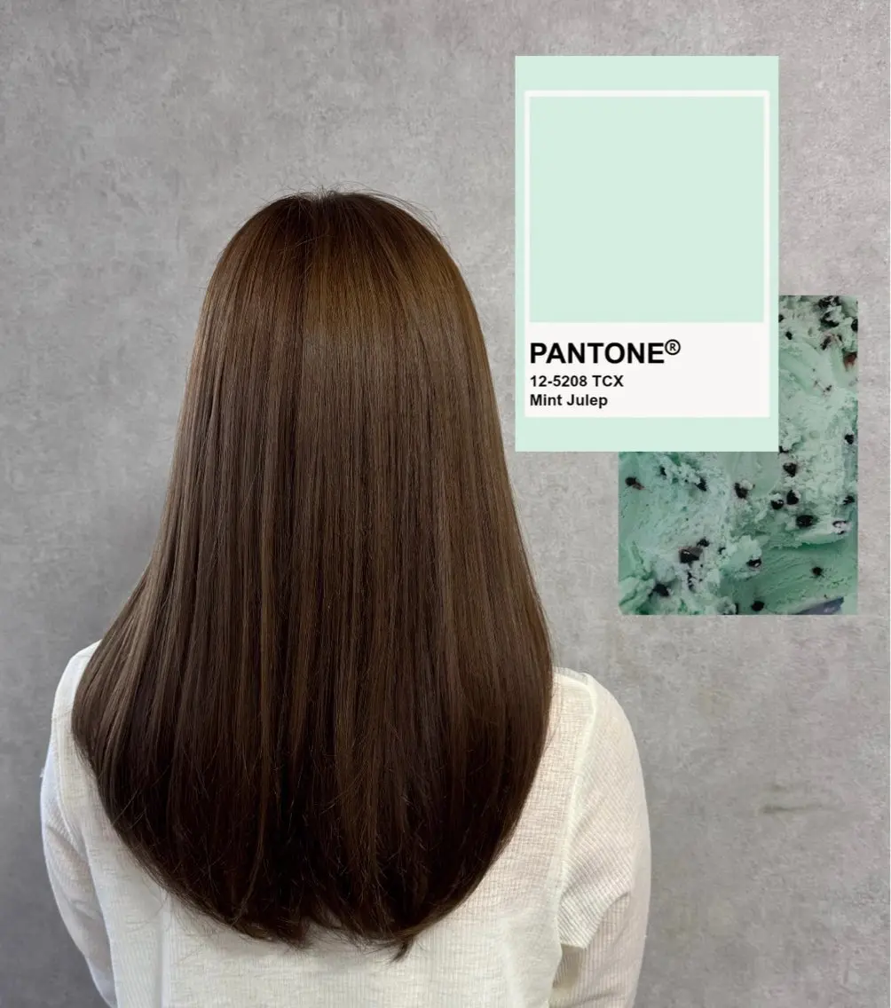 ロング カラー ベージュカラー 透明感カラー ミント ミントベージュ オーガニックカラー ヘアカラー トリートメント RIO🩶 /越前/透明感カラーのヘアスタイル
