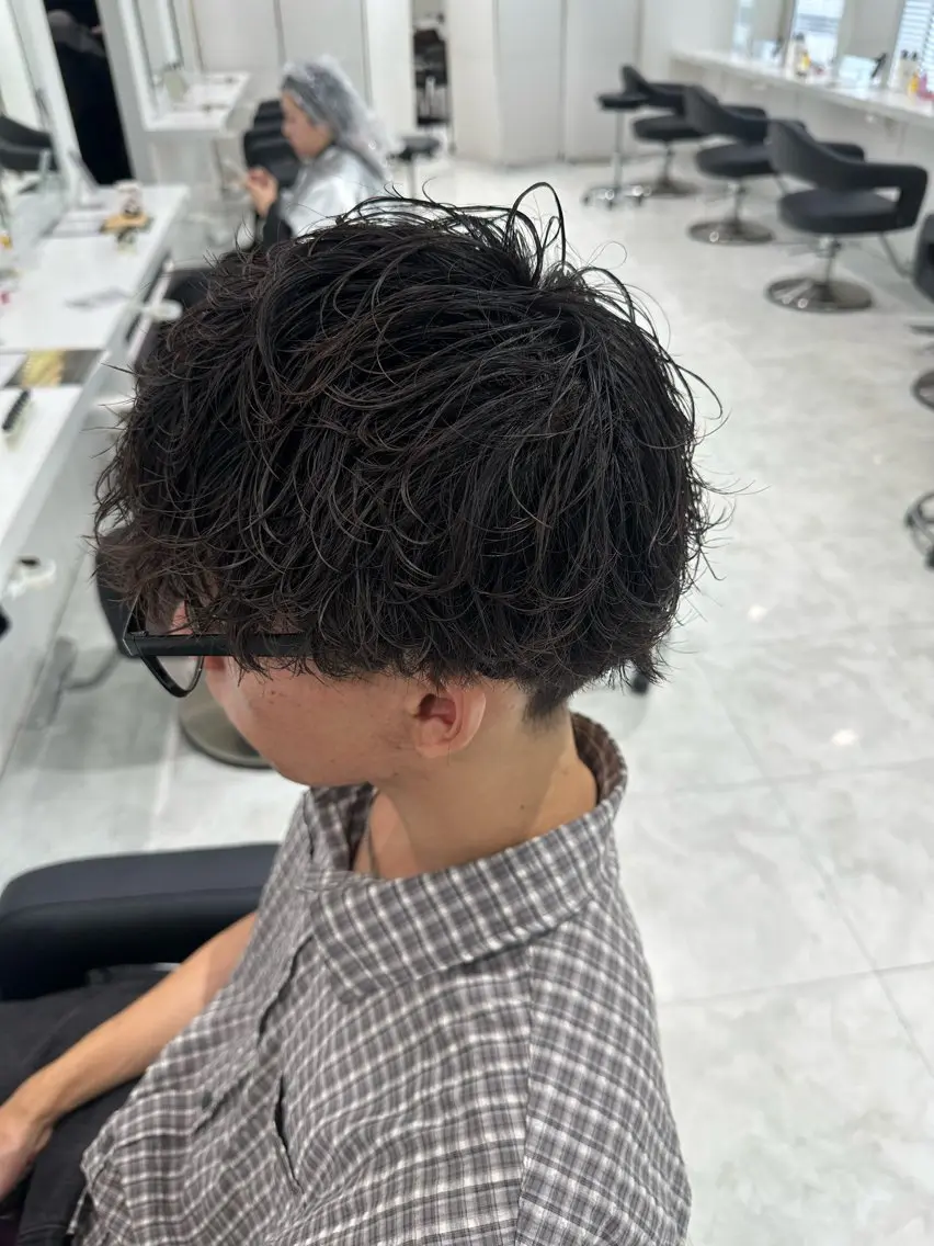 ショート パーマ メンズ カット パーマ 🐺韓国風メンズ特化 あさひ🐺のヘアスタイル